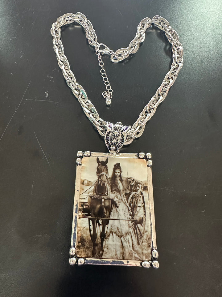 Western Photo Plaque Necklace