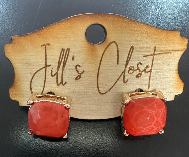 Lg Square Stud Earrings