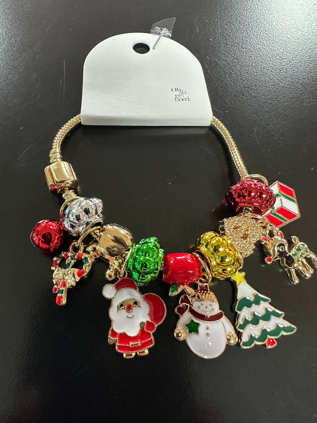 Christmas Enameled Charm Bracelet