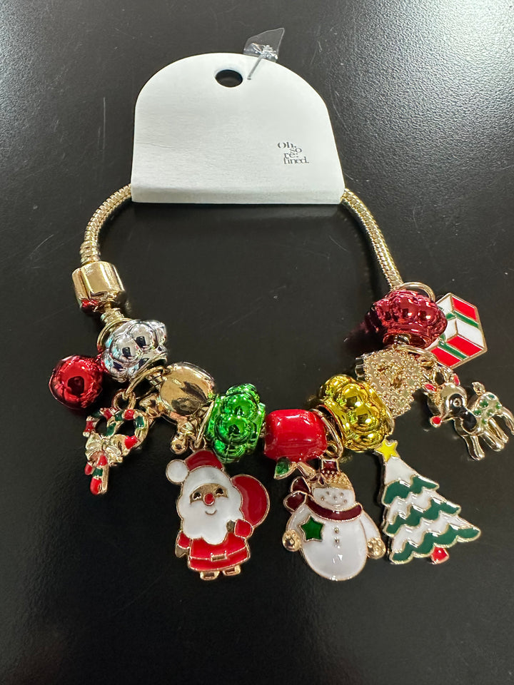 Christmas Enameled Charm Bracelet