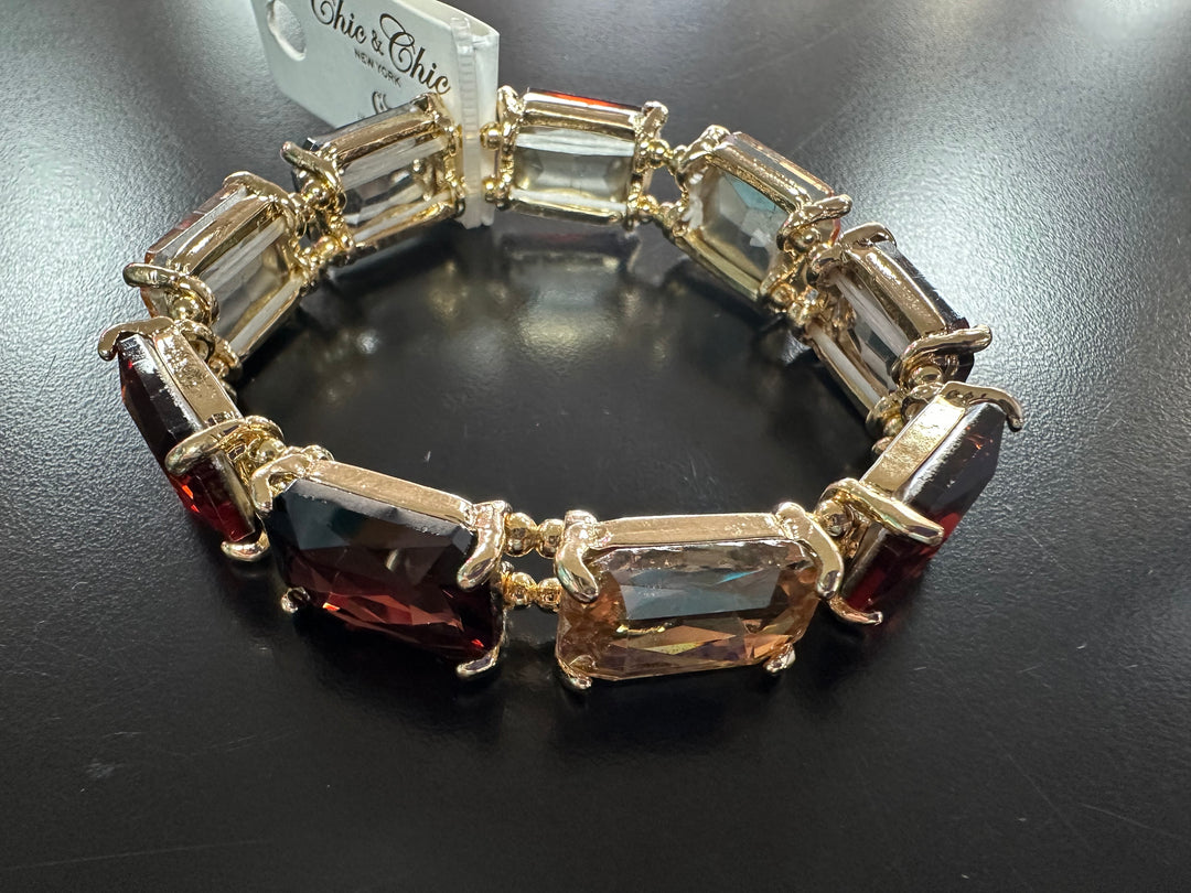 Fall’s Rectangular Faceted Stone Bracelet