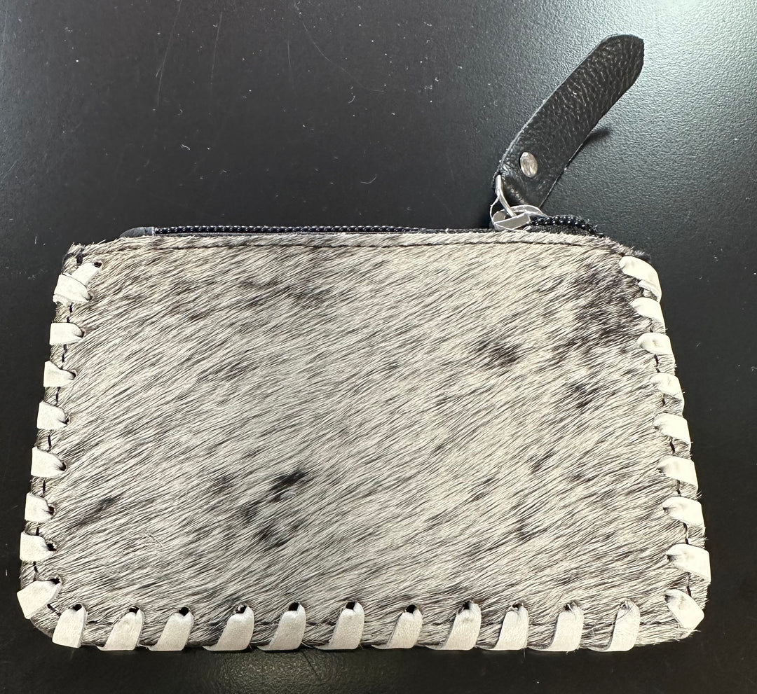 Leather Checked Coin Purse