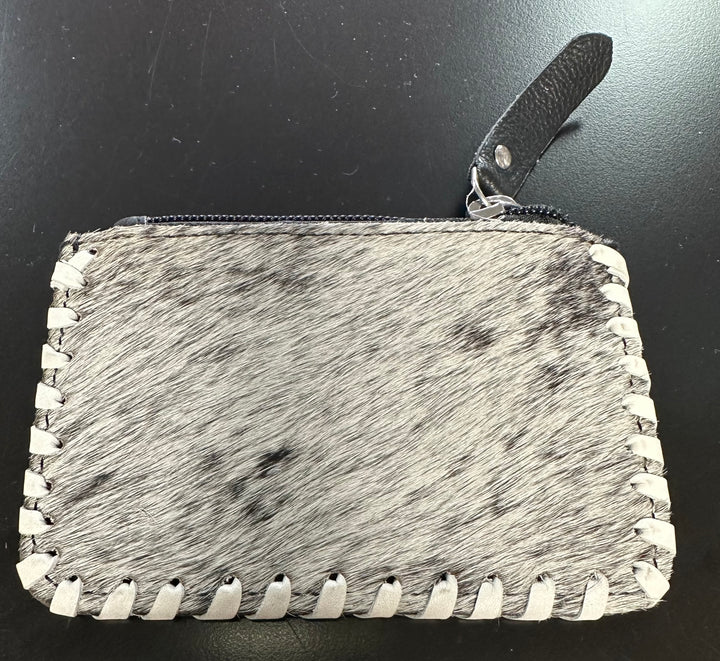 Leather Checked Coin Purse