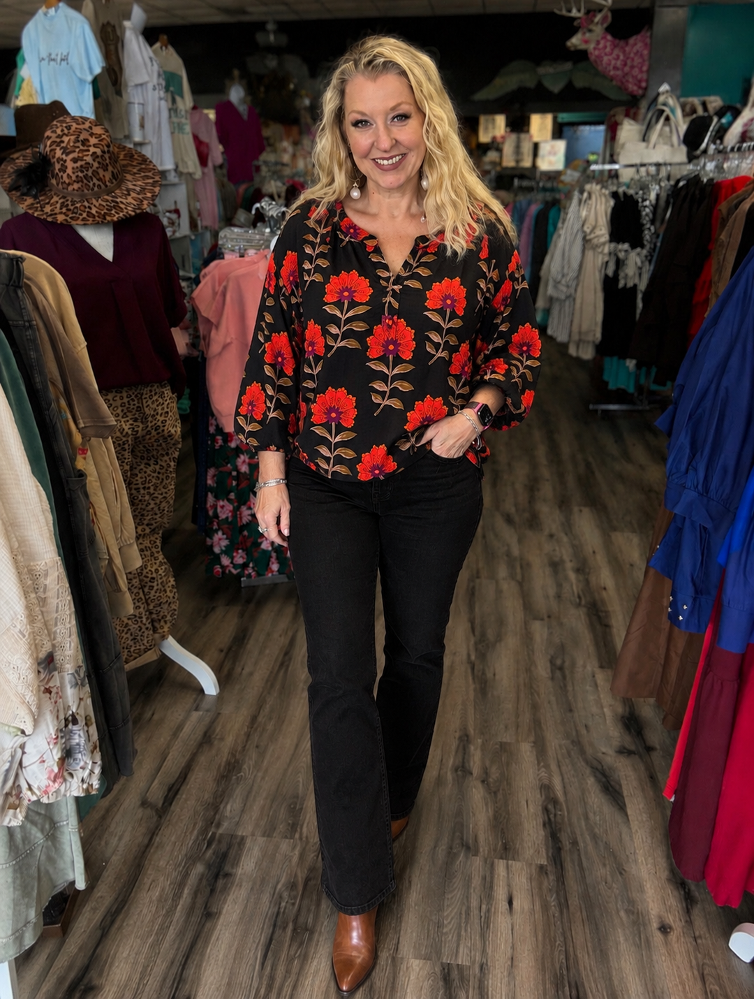 Leslie’s Fall Flowers Blouse
