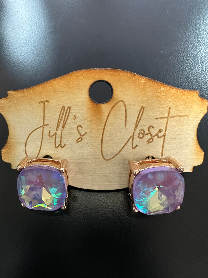 Lg Square Stud Earrings