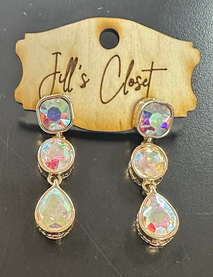 Triple stone Bling Earrings