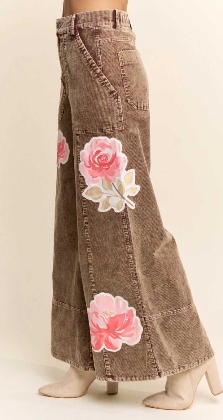 Flower Patch Corduroy Pants