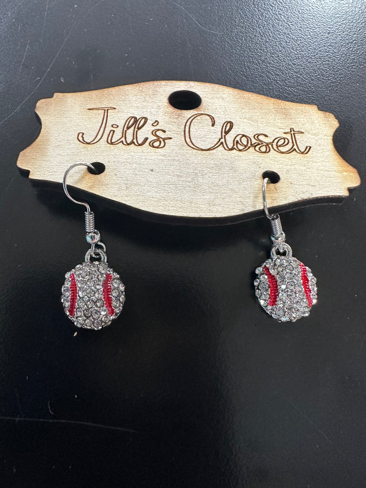 Baseball or Softball Bling Earrings