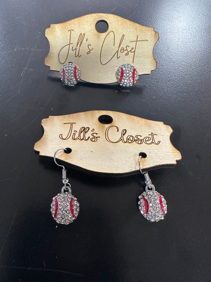 Baseball or Softball Bling Earrings