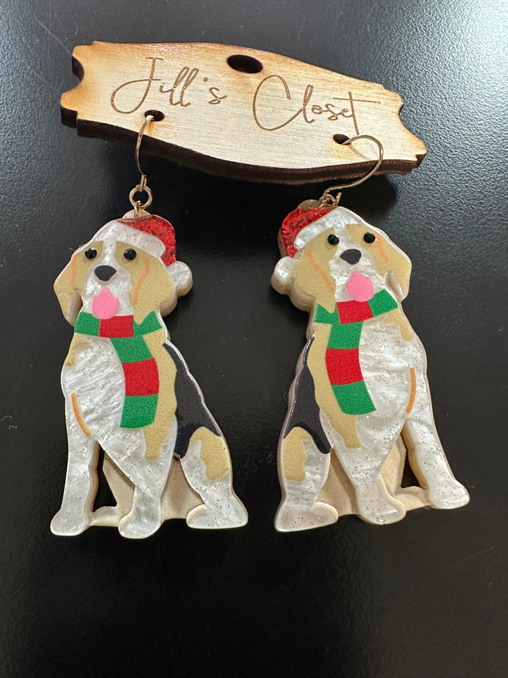Christmas Dog Earrings
