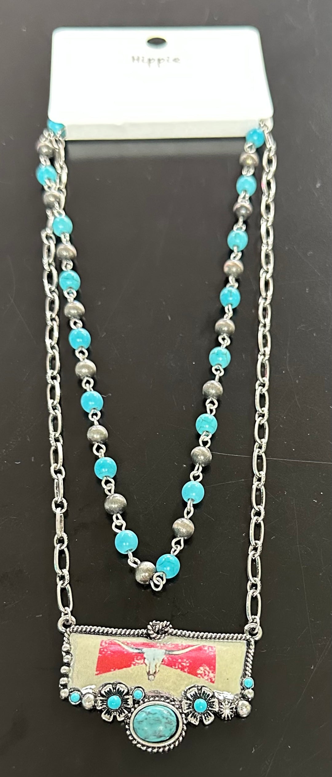 Bull skull  Turquoise Necklace