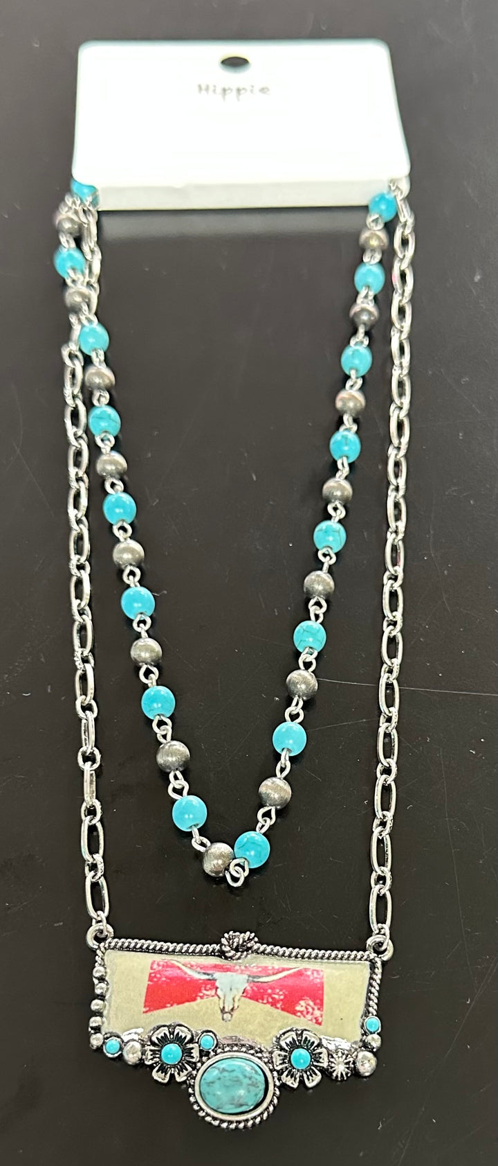 Bull skull  Turquoise Necklace
