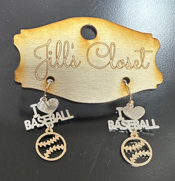 Baseball metallic Earrings