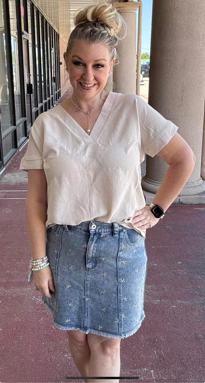 Denim & Bows Skirt