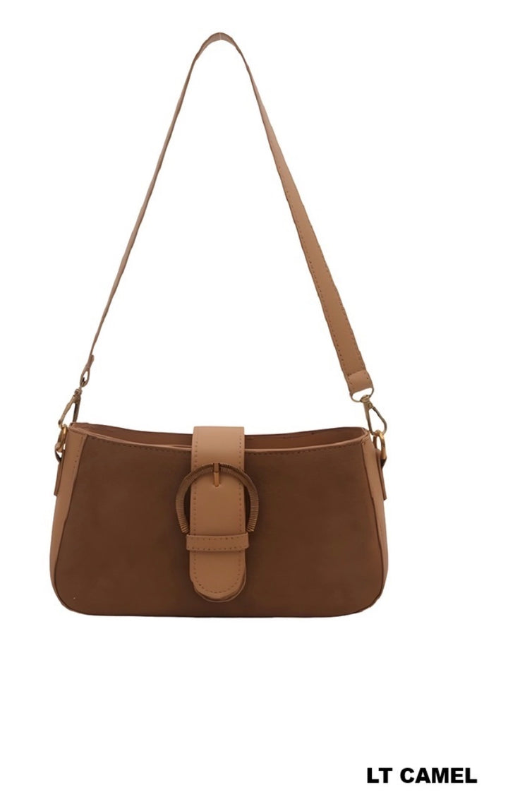 Faux Suede buckle Bag