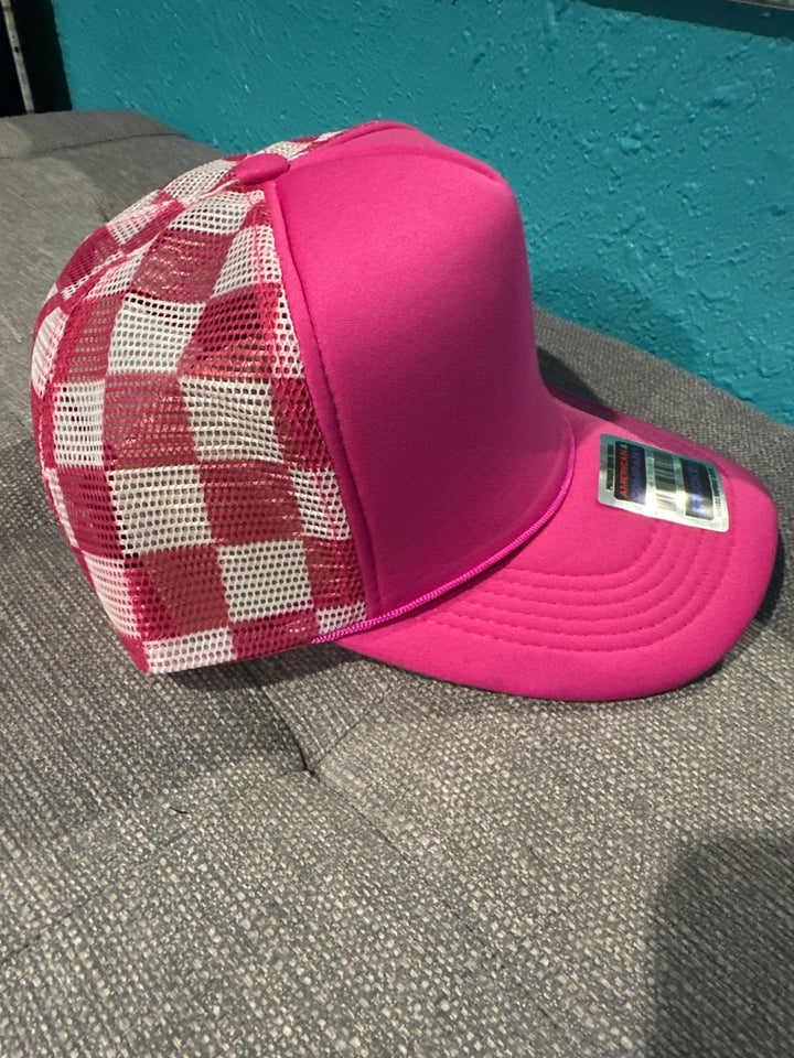Checkered Foam Trucker Hat