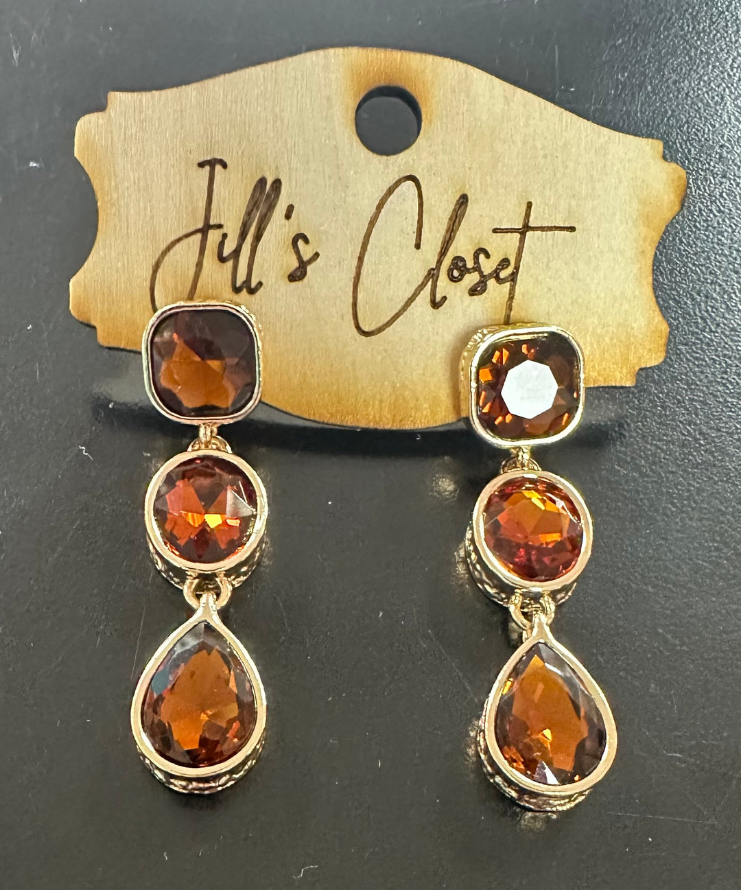 Triple stone Bling Earrings