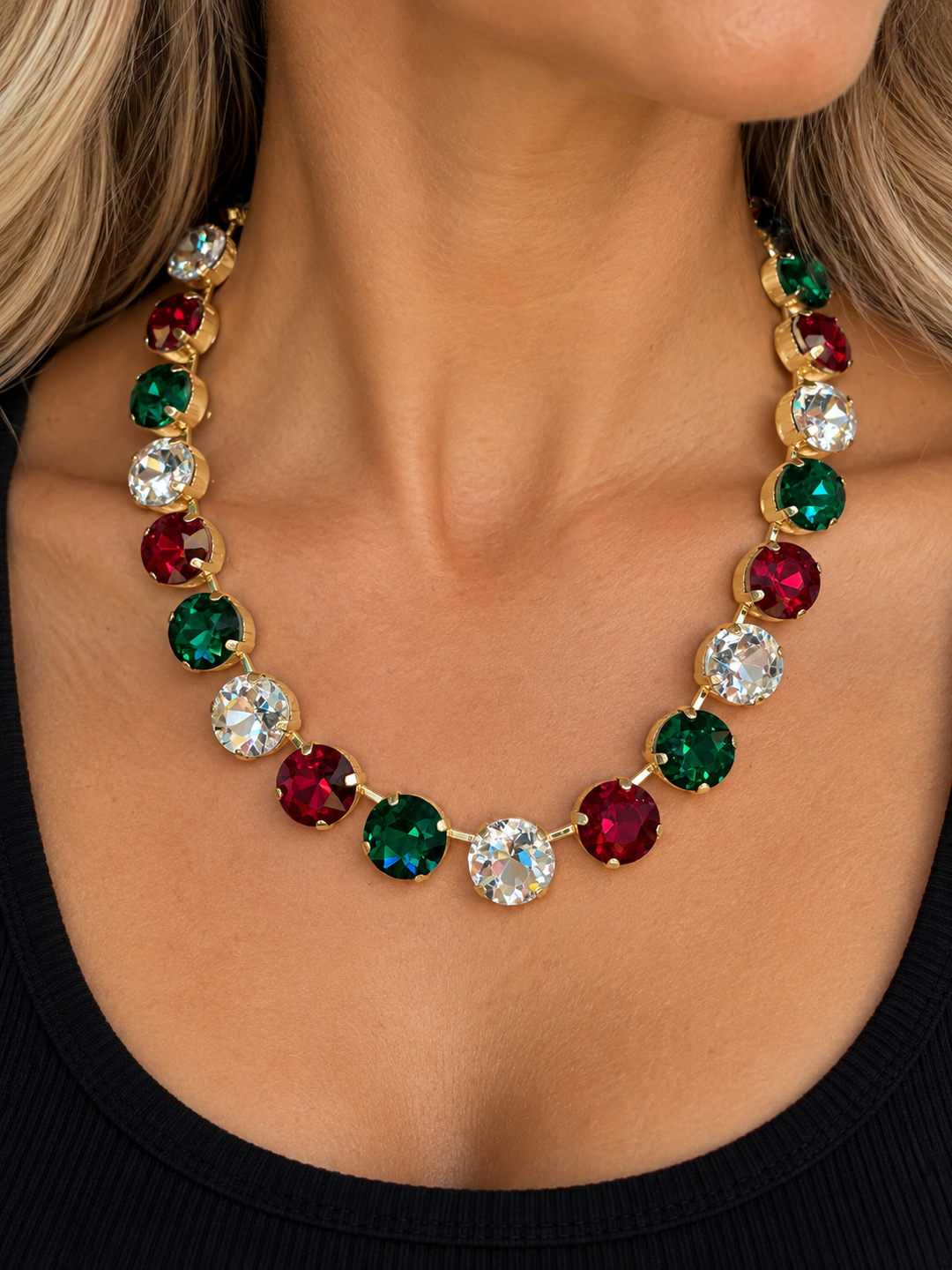 Christmas Rhinestone Necklace