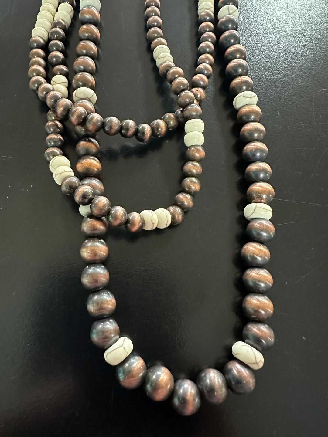 Triple Strand Bronze Necklace