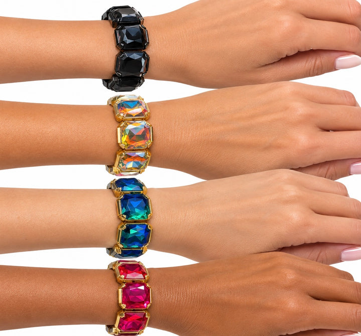 Lg. stone faceted Crystal Bracelets