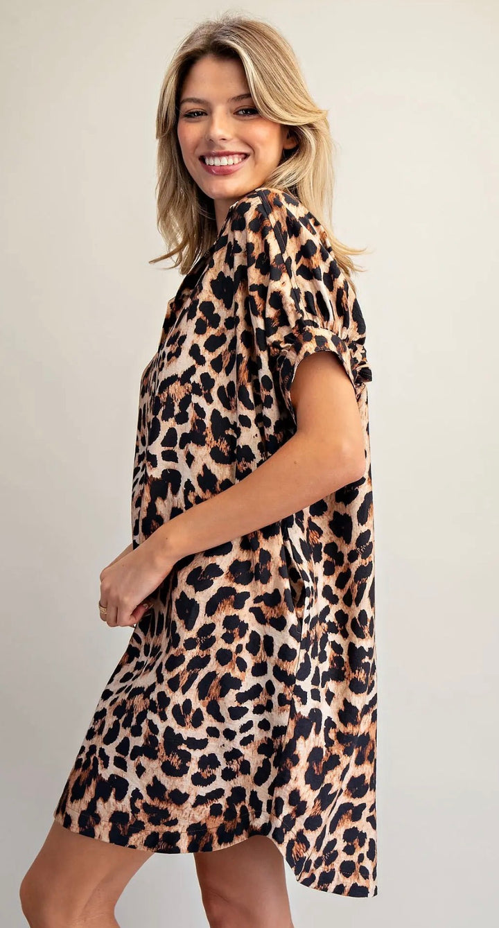 Leopard Shirt Dress