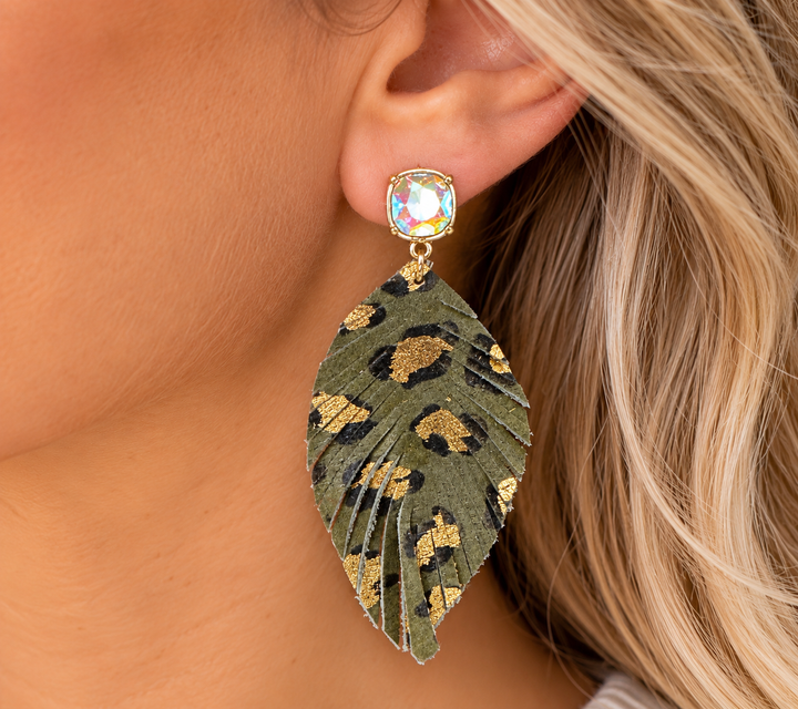 Leather Bling Earrings