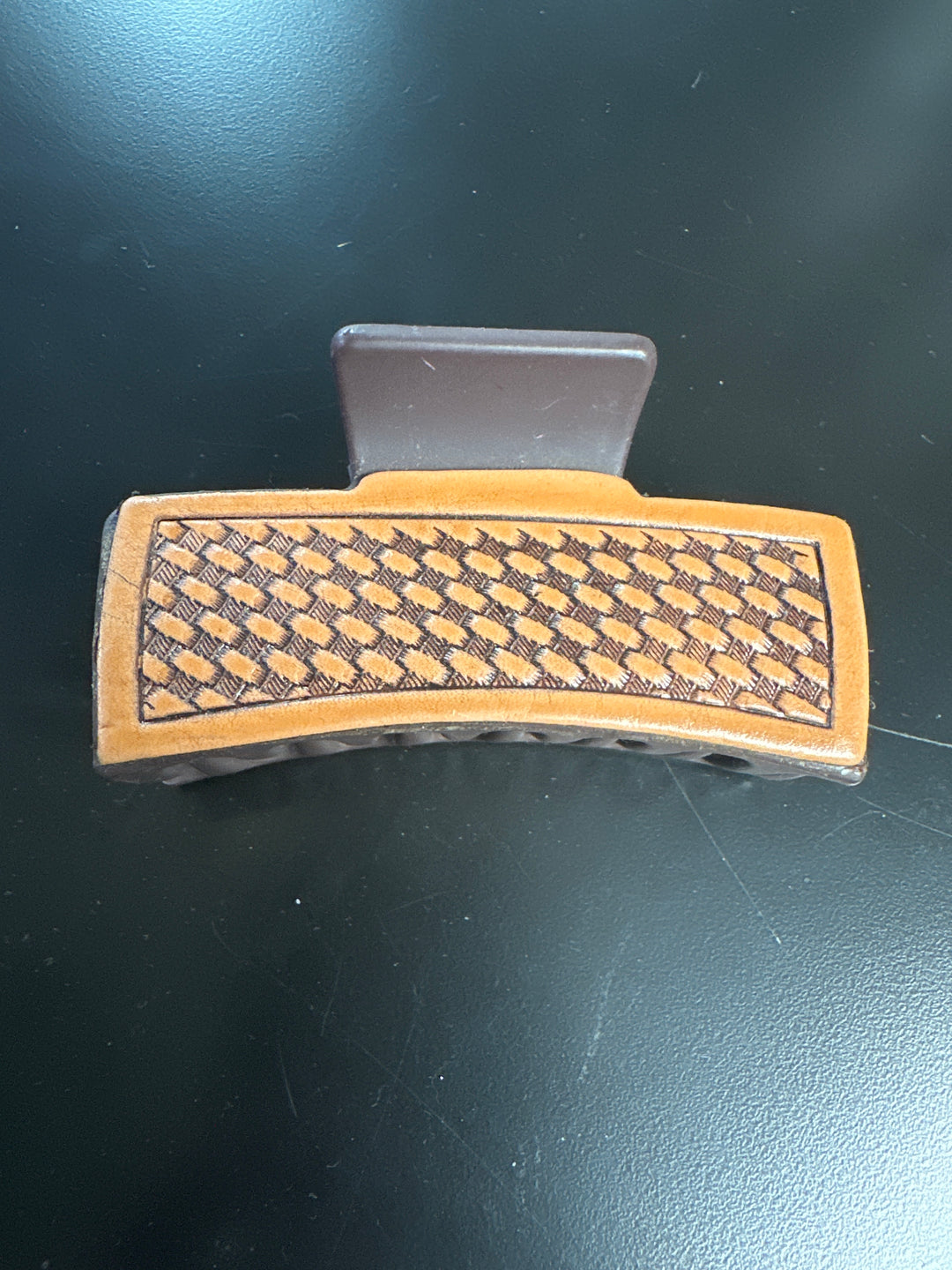 Leather hair clips