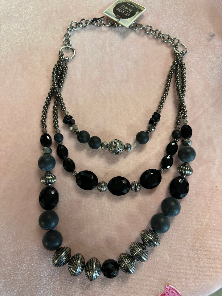 Black Beaded Necklace