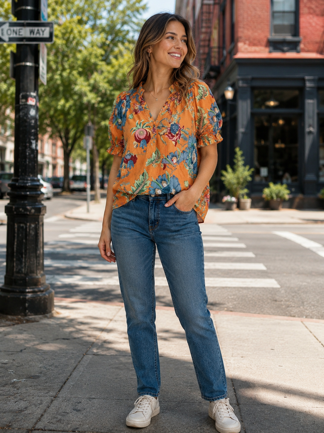 Marie’s Floral Button Up Top