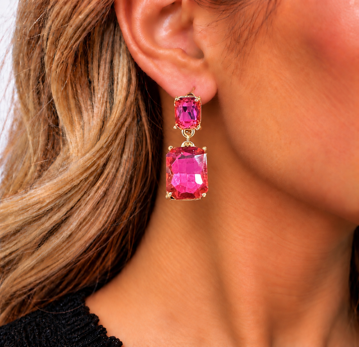 Emerald Cut Stud Earrings