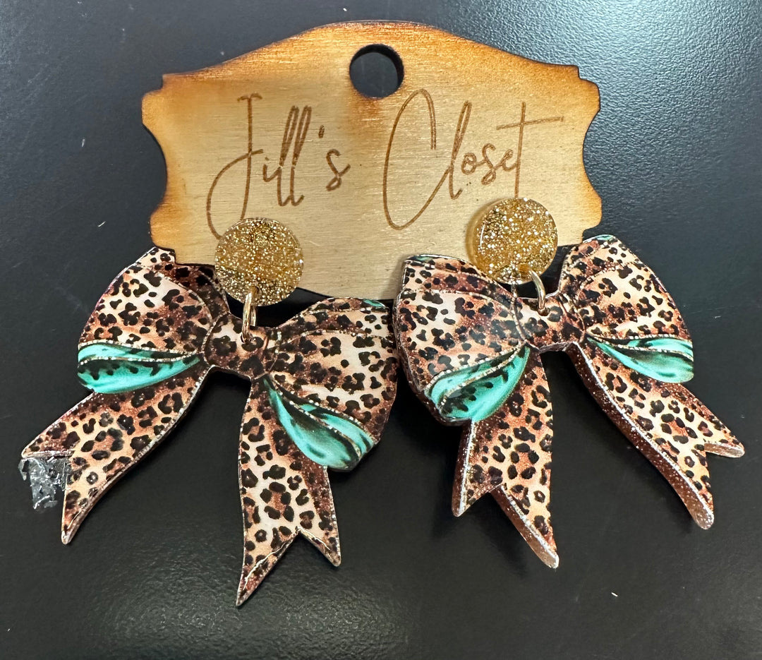 Leopard Bow Earrings