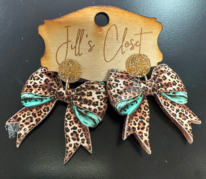 Leopard Bow Earrings