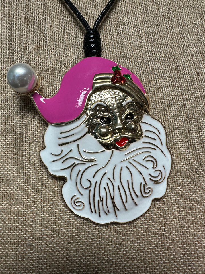 Lg. Santa Face Pendant Necklace