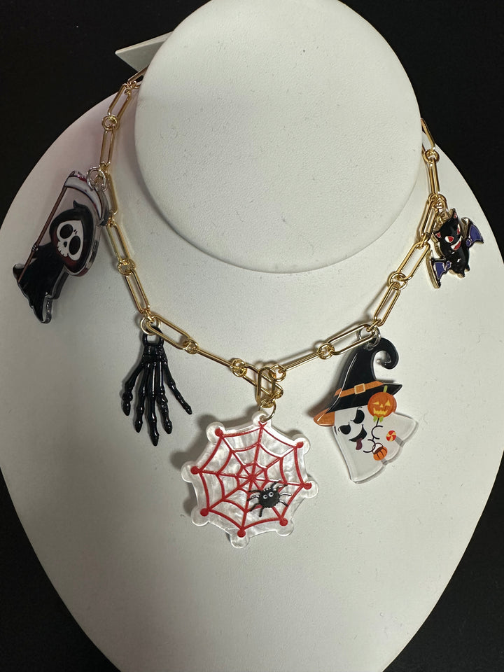 Acrylic Halloween Charm Necklace