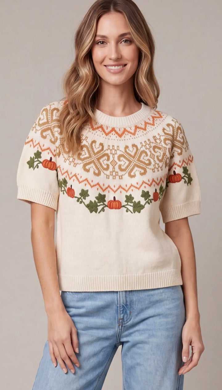 Fair Isle Pumpkin Sweater