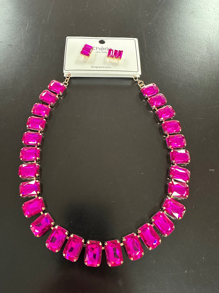 Rectangle Stone Necklace Set or Bracelet