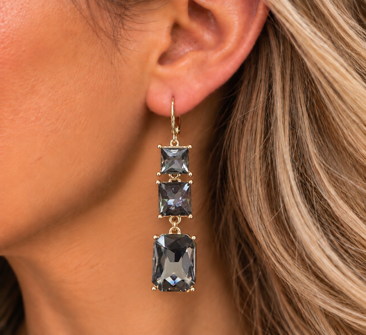Triple Crystal Earrings