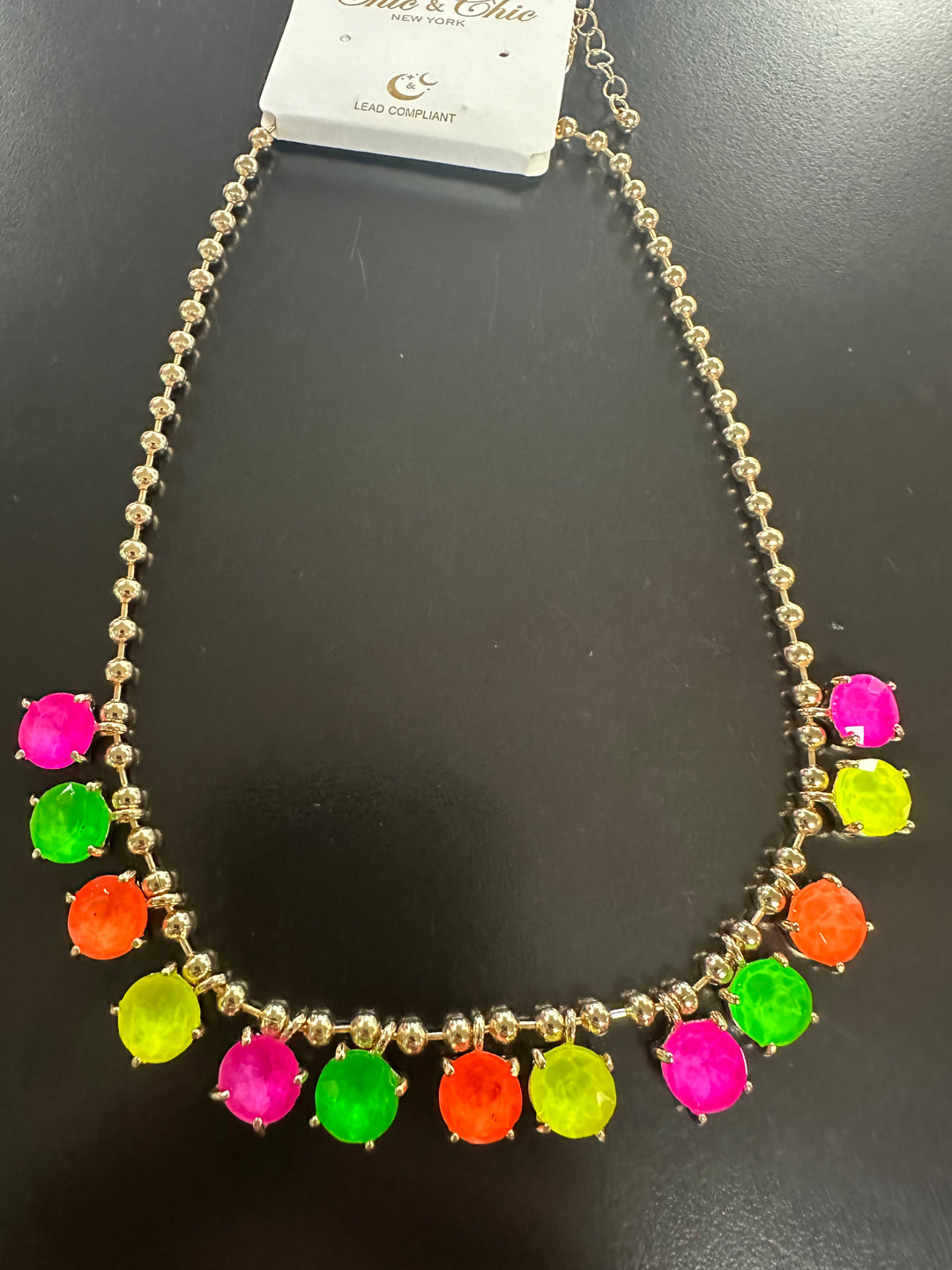 Sherbet Faceted Stone Necklace