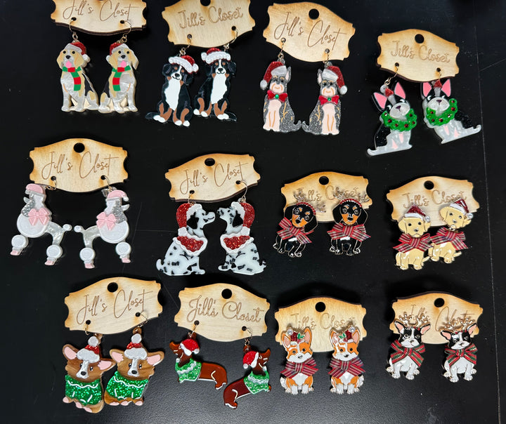 Christmas Dog Earrings