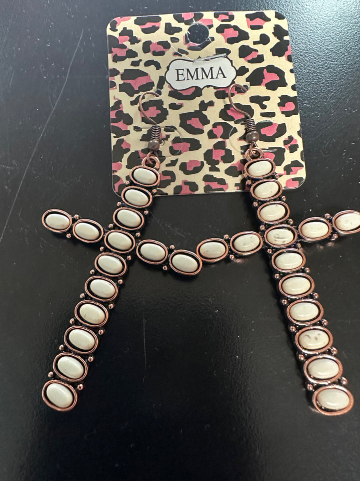 Copper Cross Earrings