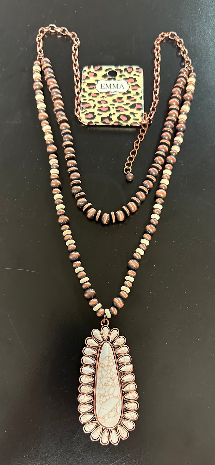Coppery Bronze Beaded Necklace