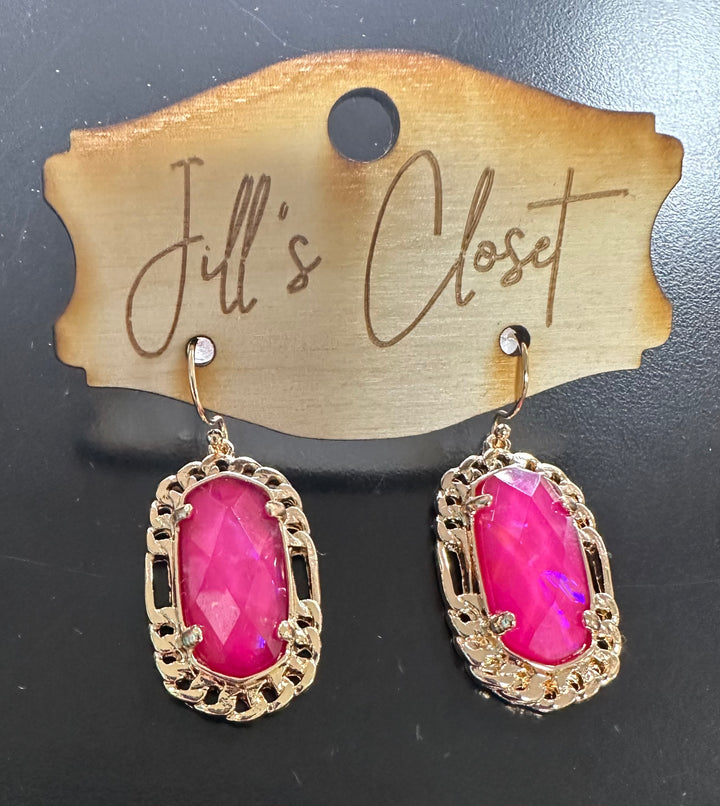 Iridescent Golden Fishhook Earrings
