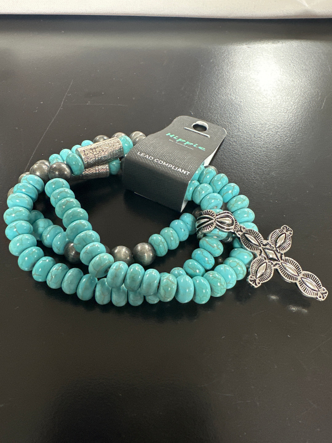 Triple Stack Turquoise Slab Bracelet Set