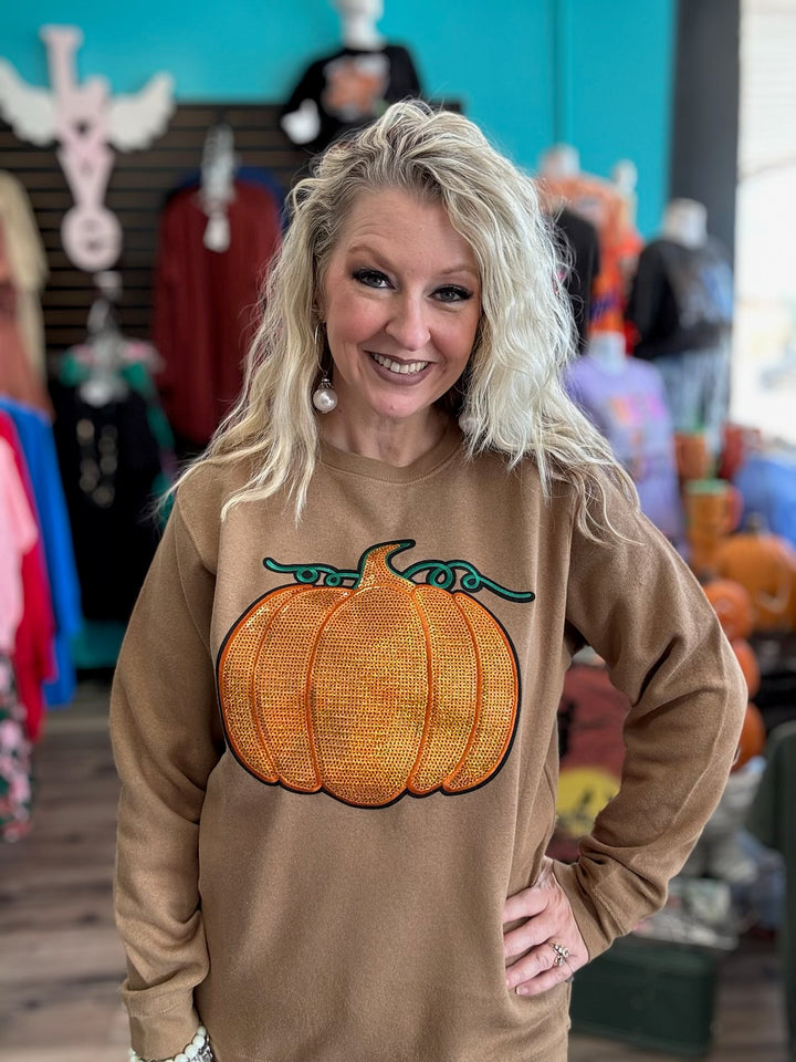 Sequin Pumpkin Sweatshirt