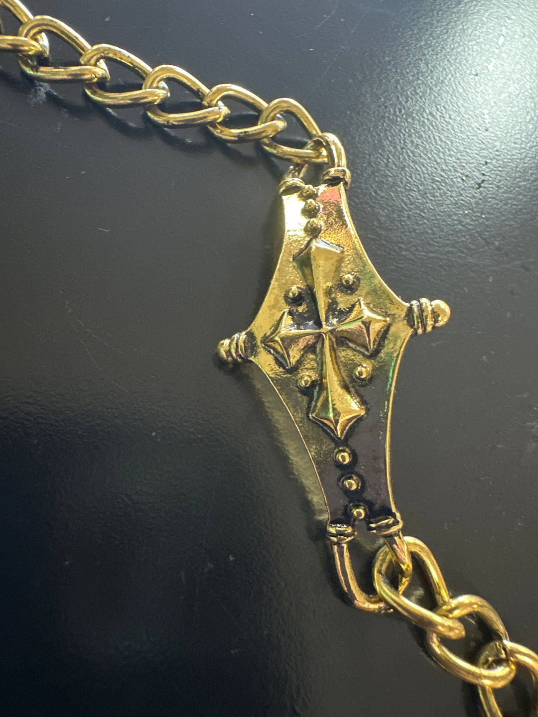 Brass Cross Link Bracelet