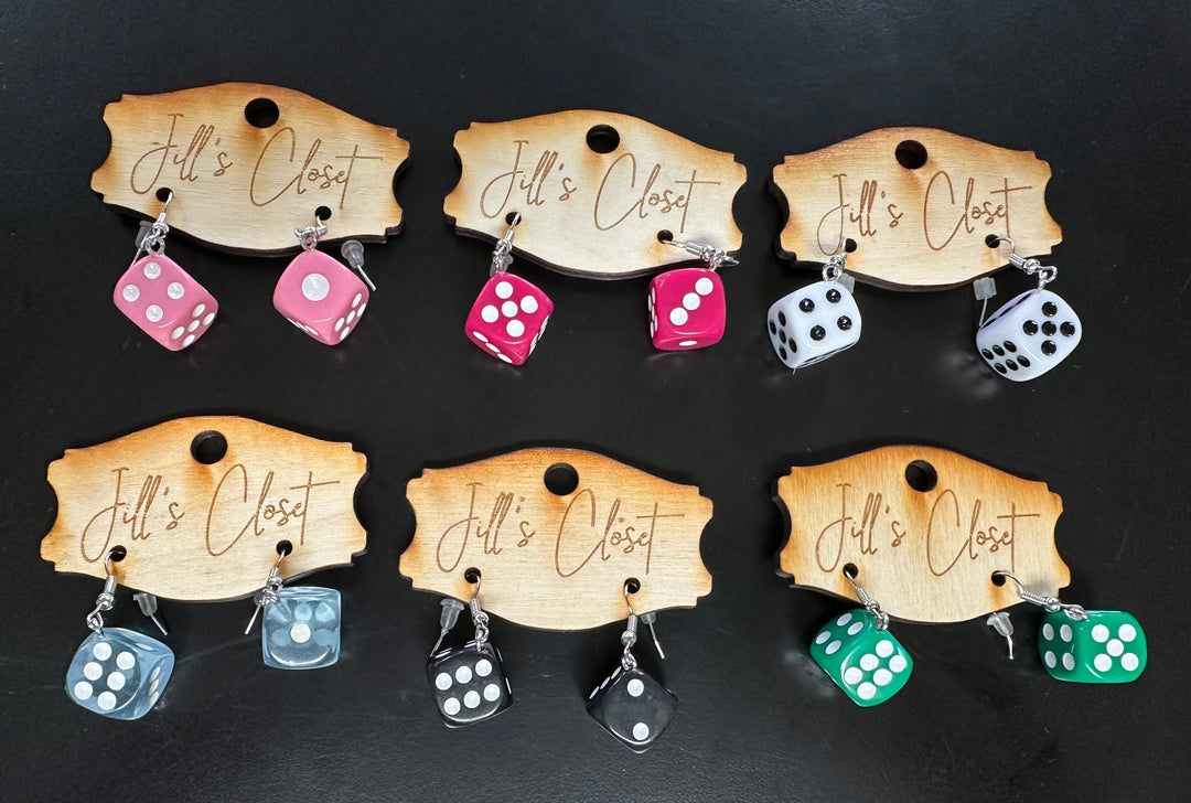 Colored Dice Earrings