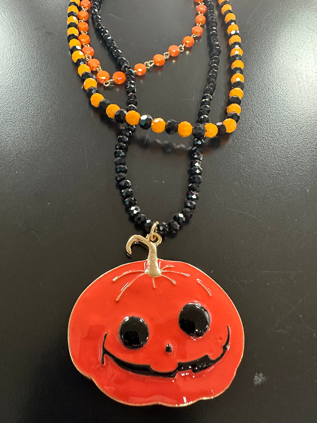 Jack-o’lantern Triple Necklace