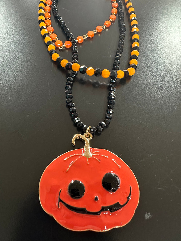 Jack-o’lantern Triple Necklace