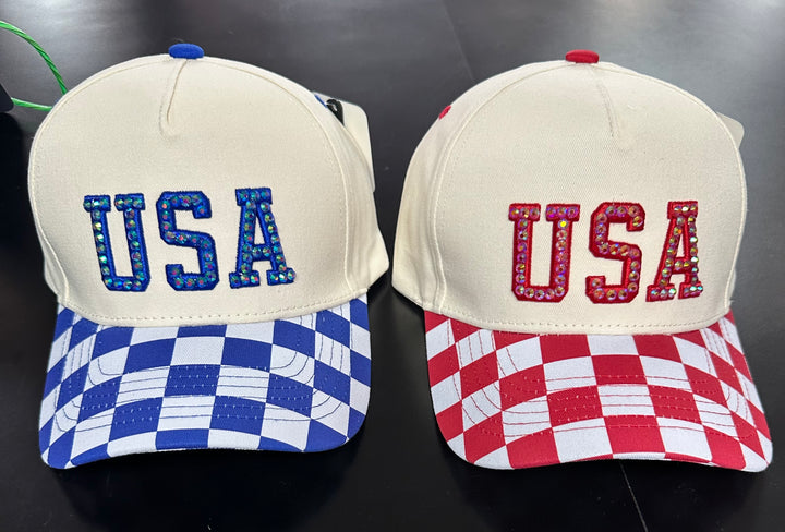 Mama or USA Blinged Trucker Hat
