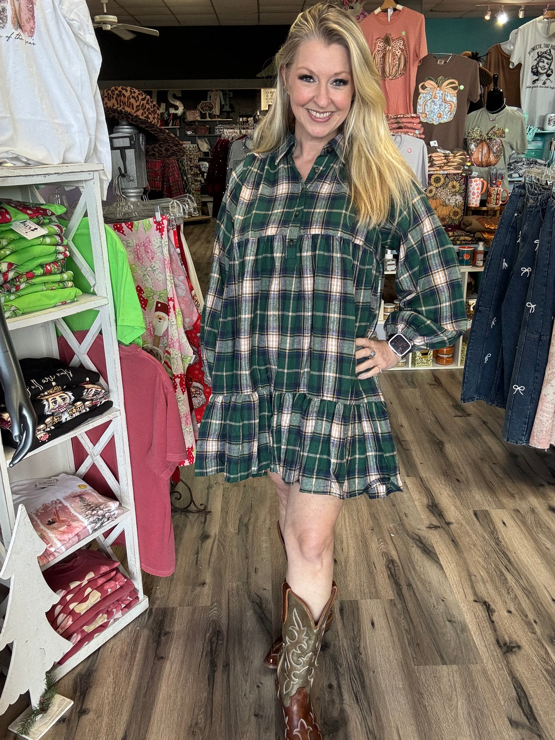 Cozy Flannel Plaid Dress